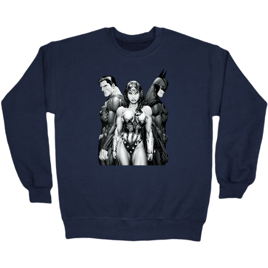 Trio Hero Mash Up Crewneck Sweatshirt 01