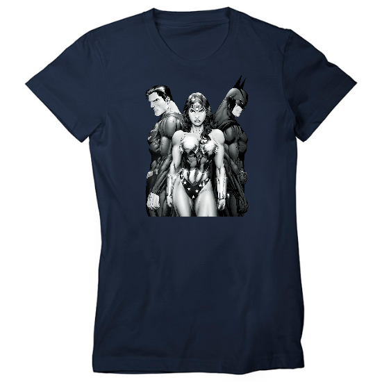 Trio Hero Mash Up Womens T-Shirt 01