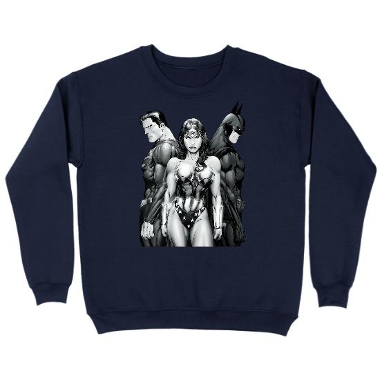 Trio Hero Mash Up Kids Crewneck Sweatshirt 01