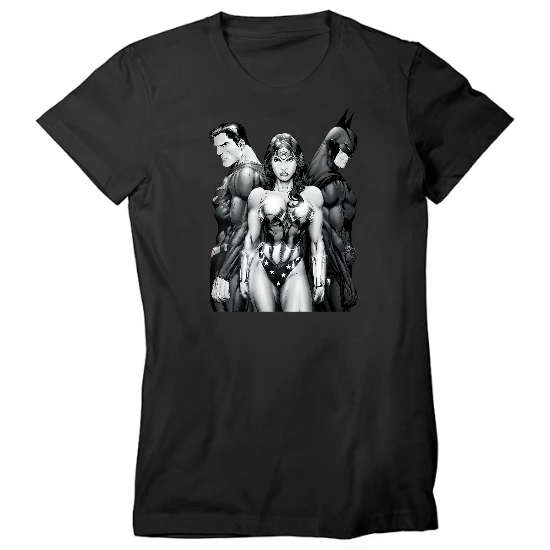 Trio Hero Mash Up Womens T-Shirt 01