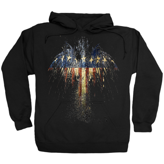 USA Eagle Flag Splatter Hoodie