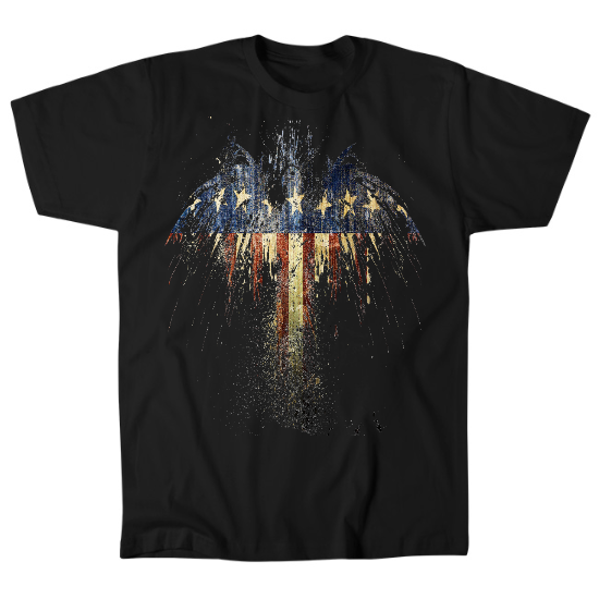 USA Eagle Flag Splatter Mens T-Shirt