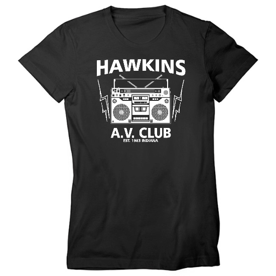 Hawkins Boombox - White Womens T-Shirt