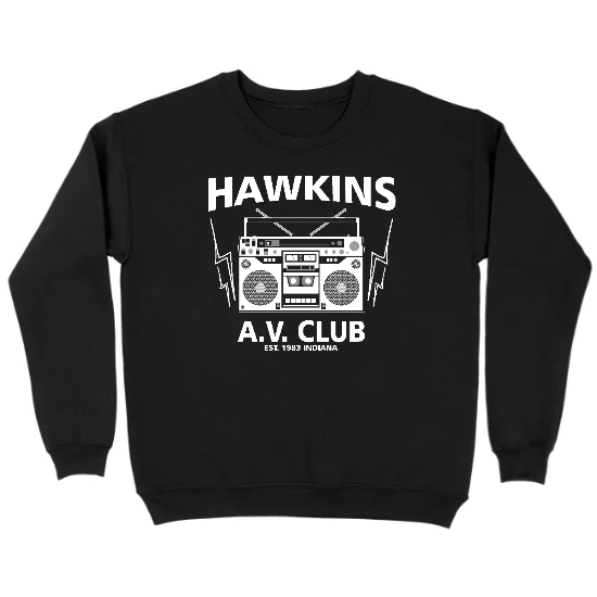 Hawkins Boombox - White Kids Crewneck Sweatshirt