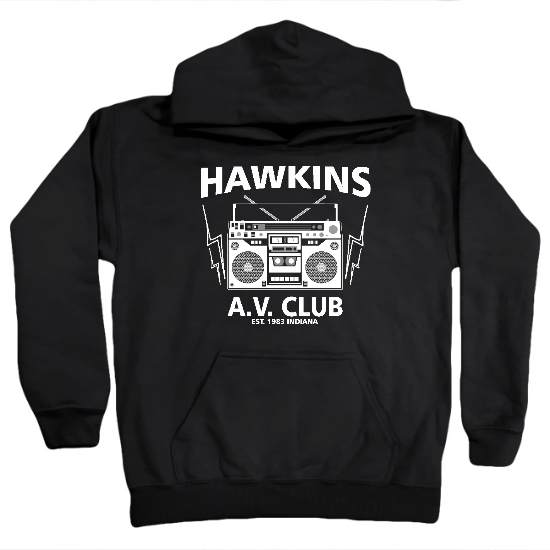 Hawkins Boombox - White Kids Hoodie