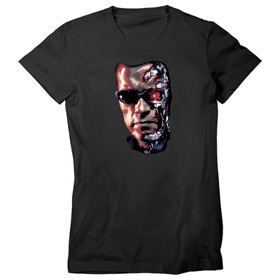 Robot Torn Face Womens T-Shirt