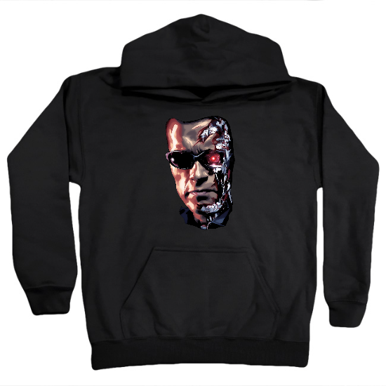 Robot Torn Face Kids Hoodie