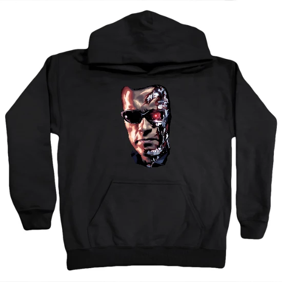 Robot Torn Face Kids Hoodie