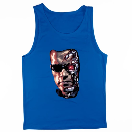 Robot Torn Face Mens Tank Top