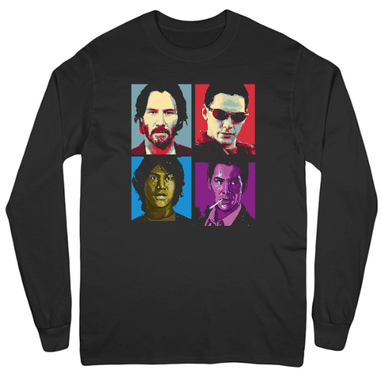 Keanu Pop Art Mens Long Sleeve T-Shirt