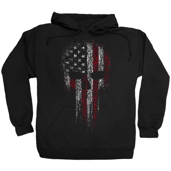 USA Patriotic Skull Hoodie