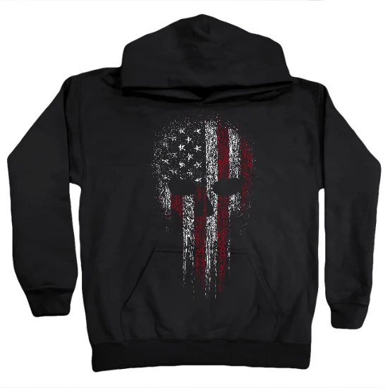 USA Patriotic Skull Kids Hoodie 01