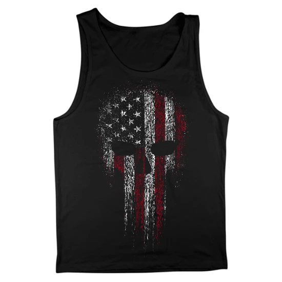 USA Patriotic Skull Mens Tank Top 01