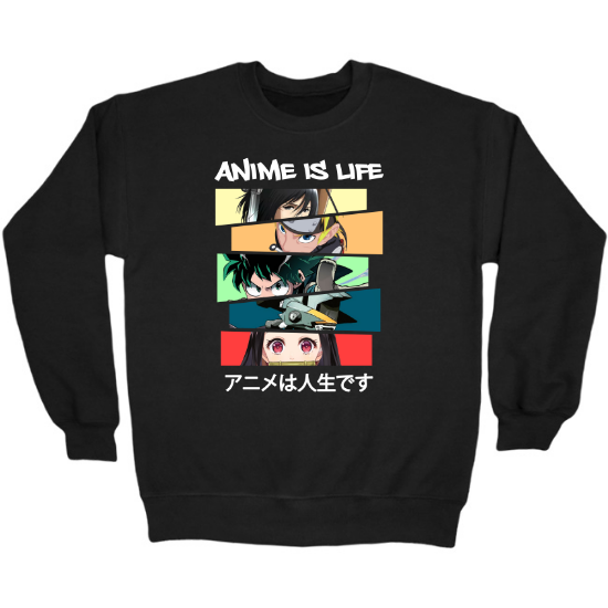 Anime is Life Panels Crewneck Sweatshirt