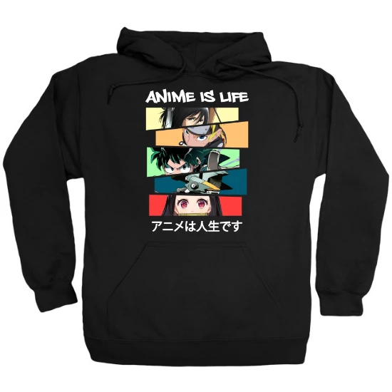Anime is Life Panels Hoodie