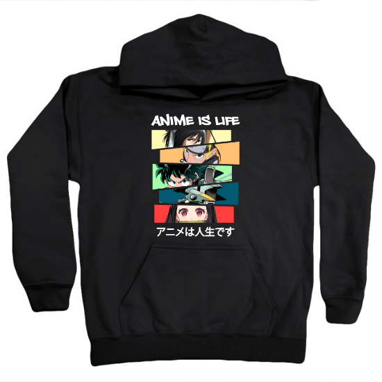 Anime is Life Panels Kids Hoodie