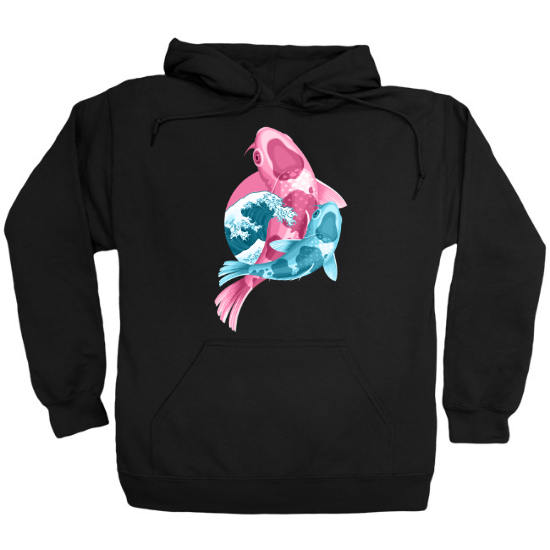 Bubble Gum Yin Yang Koi Hoodie