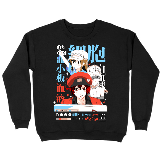 Blood Cells Anime Kids Crewneck Sweatshirt