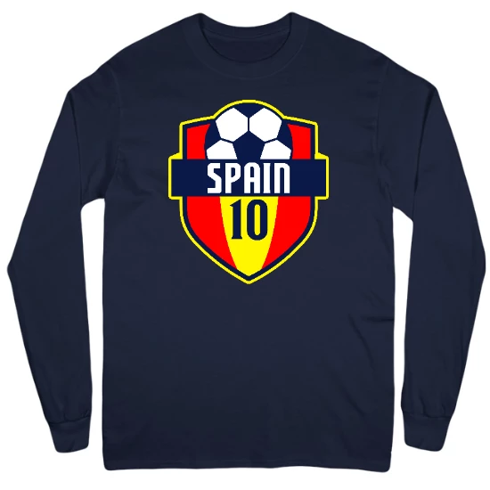 Spain World Soccer National Team Mens Long Sleeve T-Shirt
