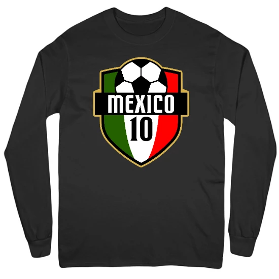 Mexico World Soccer National Team Mens Long Sleeve T-Shirt