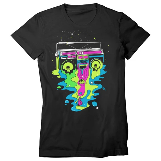Boombox Color Drip Womens T-Shirt