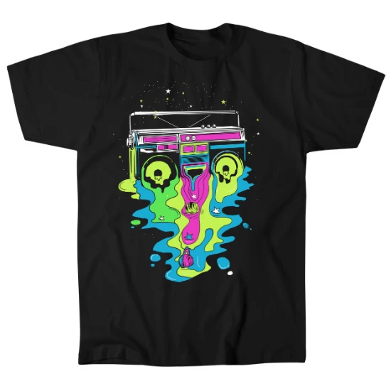 Boombox Color Drip Mens T-Shirt