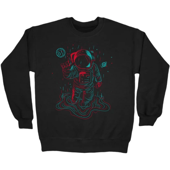 Neon Astronaut Contour Crewneck Sweatshirt