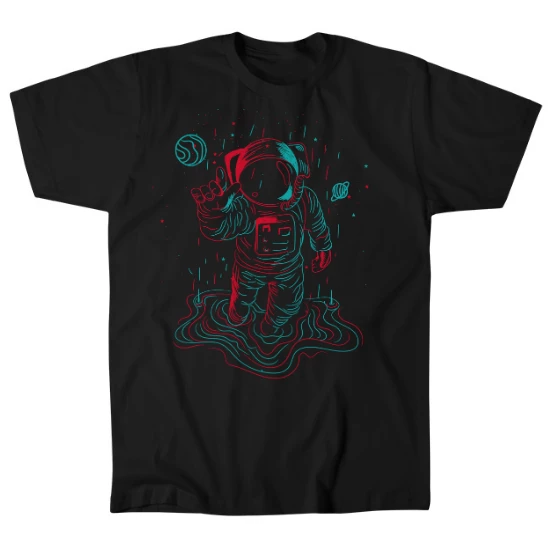 Neon Astronaut Contour Mens T-Shirt