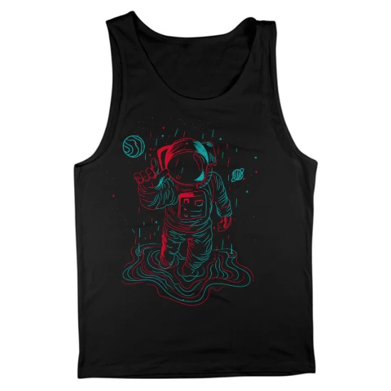 Neon Astronaut Contour Mens Tank Top