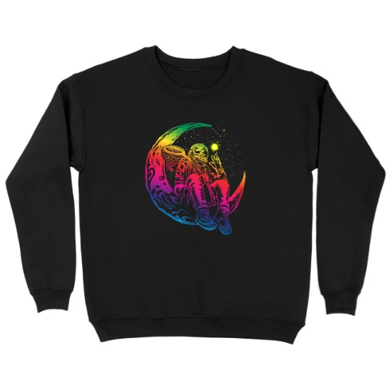 Astronaut Hanging Out In Space Kids Crewneck Sweatshirt 02