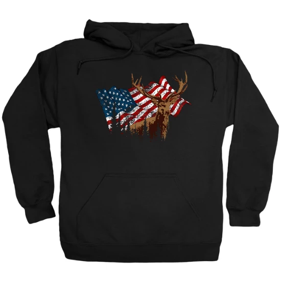 American Flag Antlers Hunting Hoodie