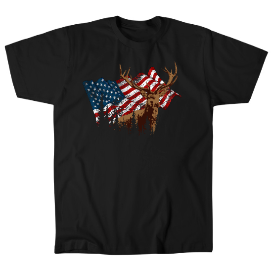 American Flag Antlers Hunting Mens T-Shirt