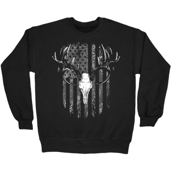 American Flag Antlers Crewneck Sweatshirt