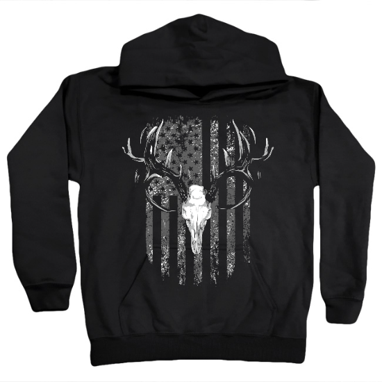 American Flag Antlers Kids Hoodie
