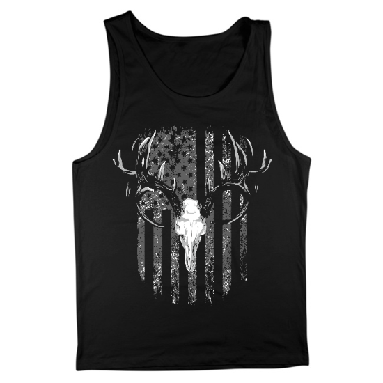 American Flag Antlers Mens Tank Top