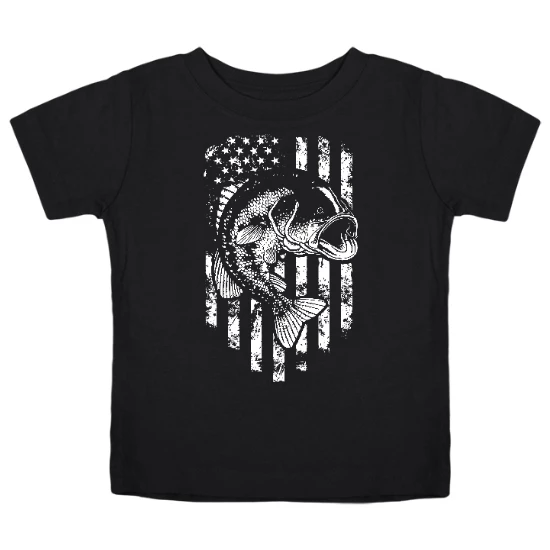American Flag Bass Kids T-Shirt
