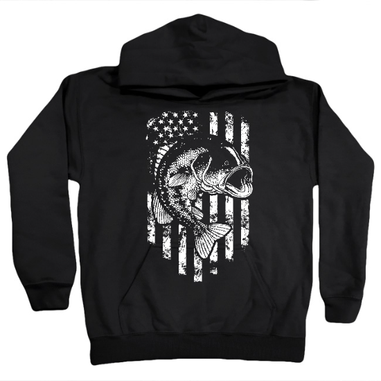 American Flag Bass Kids Hoodie
