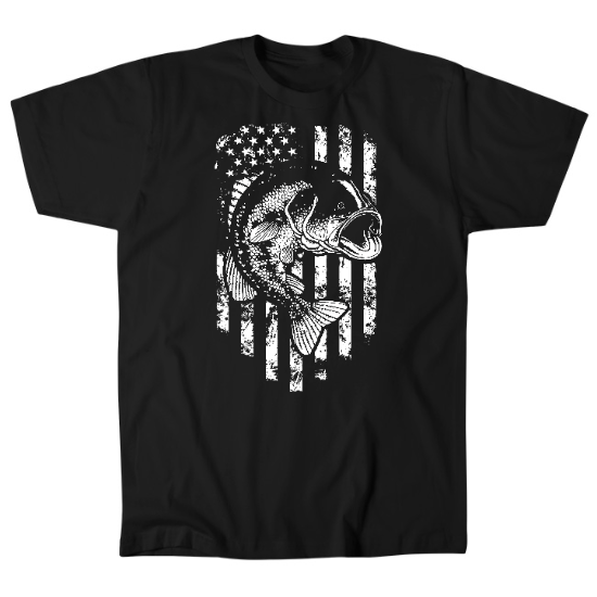 American Flag Bass Mens T-Shirt