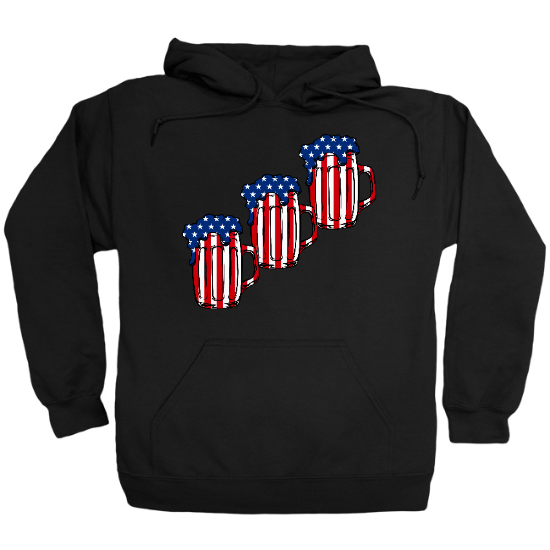 American Flag Beer Mugs Hoodie