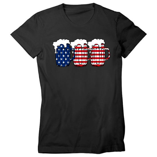 American Flag Beer Womens T-Shirt