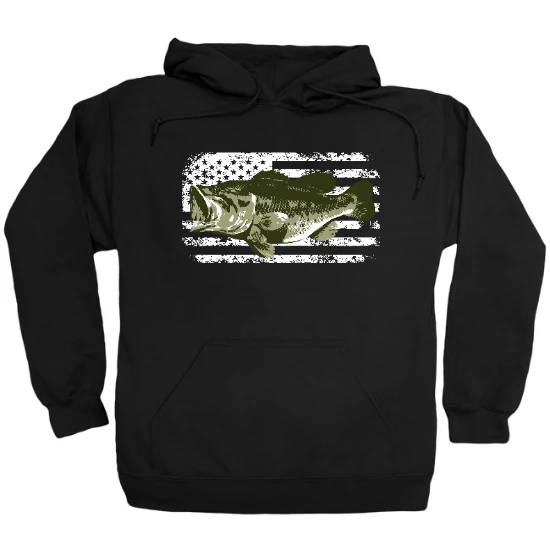 American Flag Big Mouth Bass Hoodie