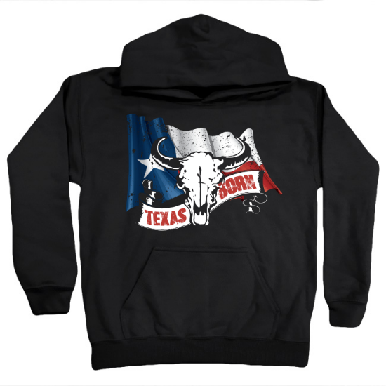 Texas Born Texas Pride Kids Hoodie 01