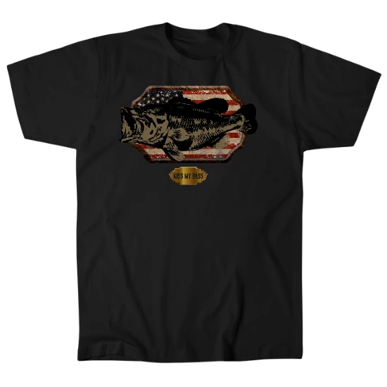 Kiss My Bass Mounted Mens T-Shirt