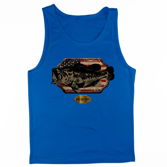 Kiss My Bass Mounted Mens Tank Top