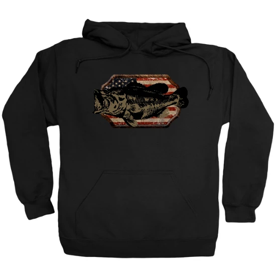 American Flag Mounted Bass Hoodie