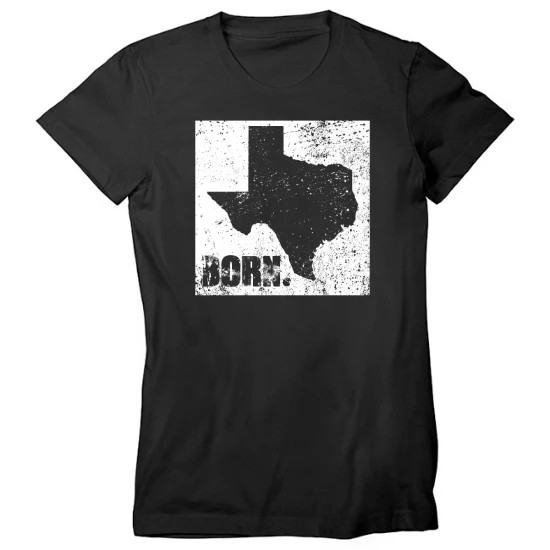 Texas Born Frame Womens T-Shirt