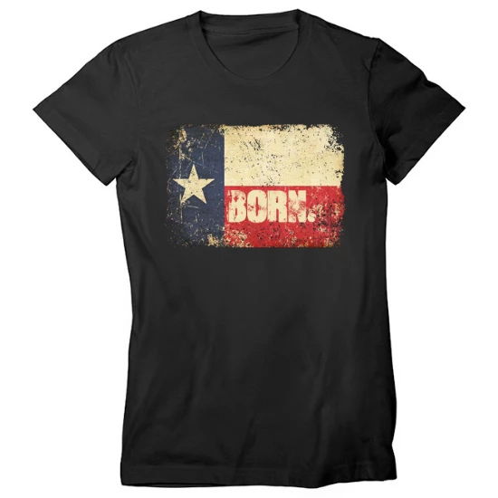 Texas Born Flag Womens T-Shirt