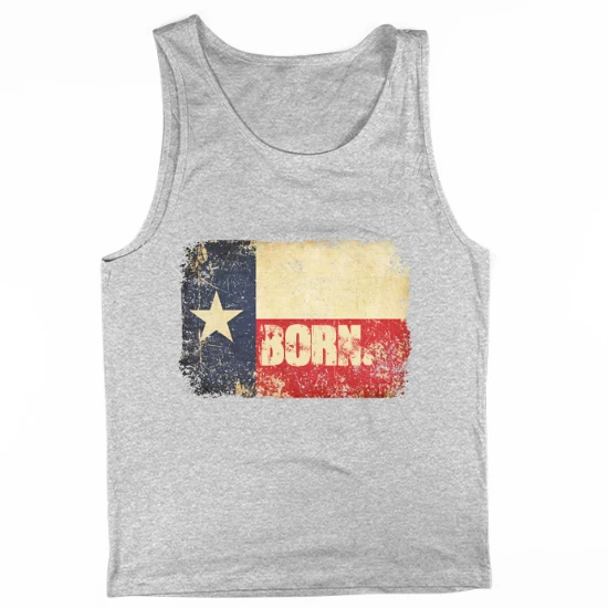 Texas Born Flag Mens Tank Top
