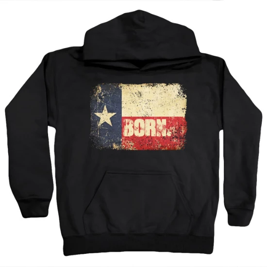 Texas Born Flag Kids Hoodie
