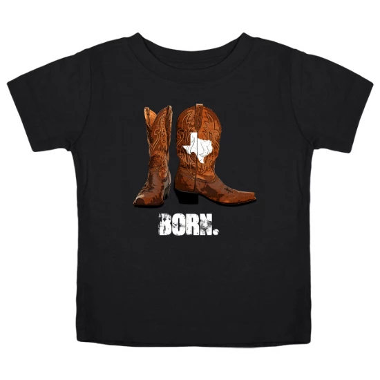Texas Born Boots Kids T-Shirt
